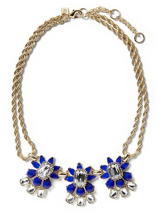 Banana Republic Petite Floral Necklace - Navy