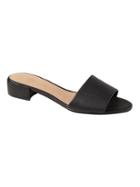 Banana Republic Womens Low Heel Slide Black Embossed Leather Size 8 1/2