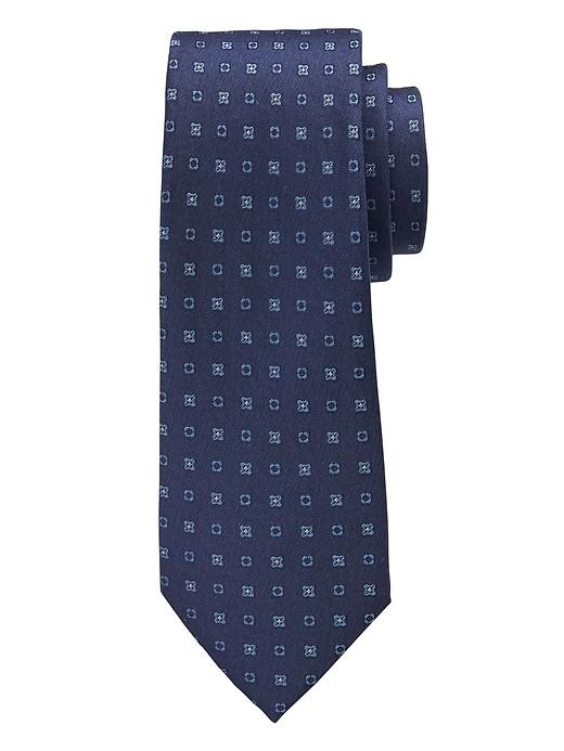 Banana Republic Mens Floral Foulard Silk Nanotex Tie Navy Size One Size