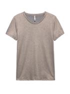 Banana Republic Womens Supima Cotton Crew-neck T-shirt Metallic Gunmetal Size L