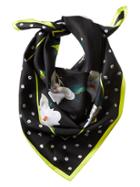 Banana Republic Magnolia Print Silk Scarf Size One Size - Black Print