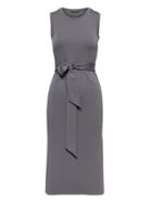 Banana Republic Womens Petite Ponte Midi Tank Dress With Side Slits Dark Gray Size L