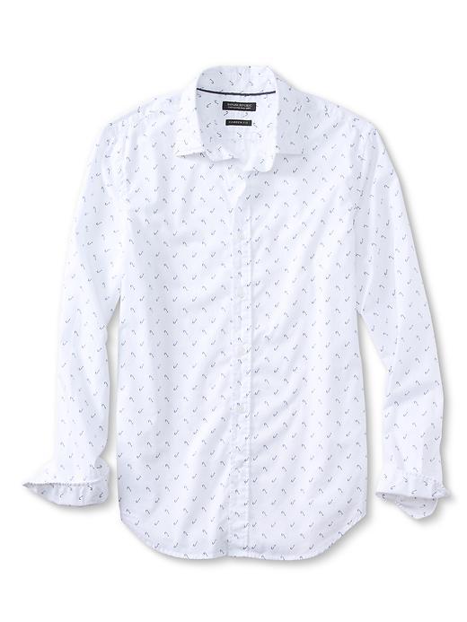 Banana Republic Mens Camden Fit Custom 078 Wash Print Shirt Size L Tall - White