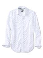 Banana Republic Mens Camden Fit Custom 078 Wash Print Shirt Size L Tall - White