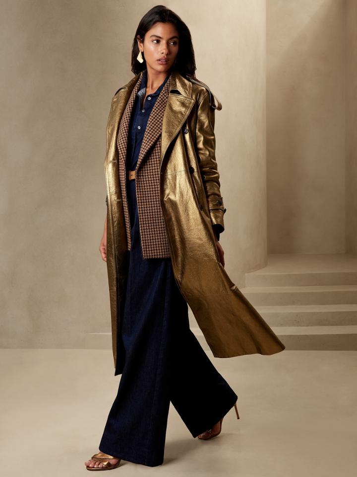 Luce Leather Trench Coat