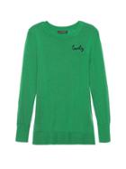 Banana Republic Womens Machine-washable Merino Sweater With Embroidery Kelly Green Size M