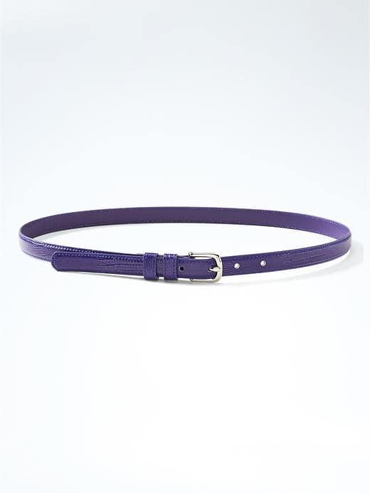 Banana Republic Lizard Print Small Trouser Belt - Purple