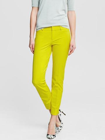 Banana Republic Sloan Fit Slim Ankle Pant - Deep Neon Yellow