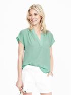 Banana Republic Womens Short Sleeve Vee Top Size M - Surf Spray