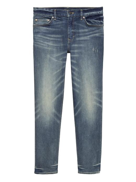 Banana Republic Mens Athletic Tapered Rapid Movement Denim Medium Wash Jean Light Wash Size 34w