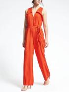 Banana Republic Red Wrap Jumpsuit - Geo Red
