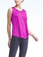 Banana Republic Easy Care Bias Trim Tank - Bright Magenta