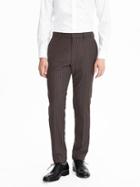 Banana Republic Mens Standard Nanotex Wool Stripe Pant Size 34w 36l Tall - Brown