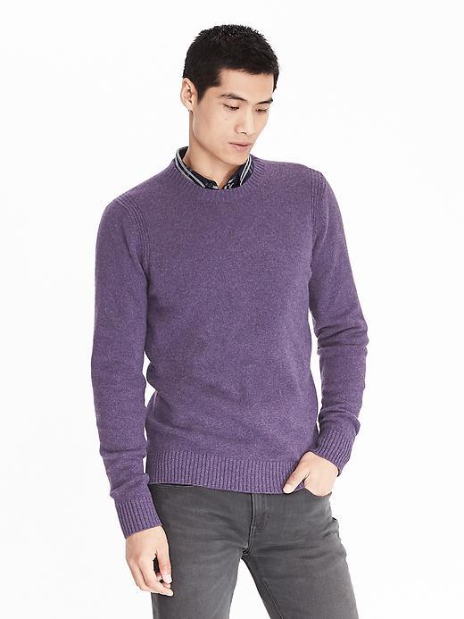 Banana Republic Mens Merino Wool Pullover Crew - Purple Grape