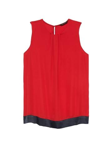 Banana Republic Womens Color-blocked Top Ultra Red Size L