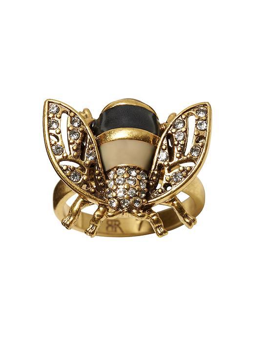 Banana Republic Jeweled Bumblebee Ring Size 5 - Brass