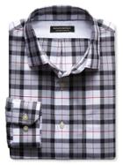 Banana Republic Classic Fit Non Iron Gray Plaid Shirt Size L Tall - Gray