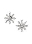 Banana Republic Womens Baguette Floral Stud Earring Clear Size One Size