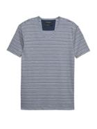 Banana Republic Mens Luxury-touch Stripe V-neck T-shirt Light Blue Size L