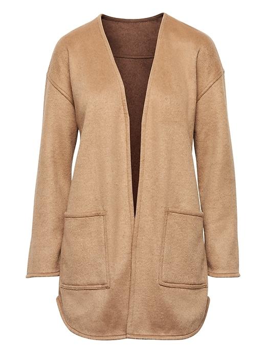 Banana Republic Womens Reversible Stretch Wool Blend Coat Camel Size Xxl