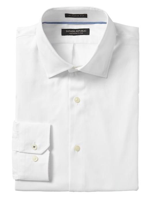 Banana Republic Mens Classic-fit Supima Cotton Textured Shirt White Size M
