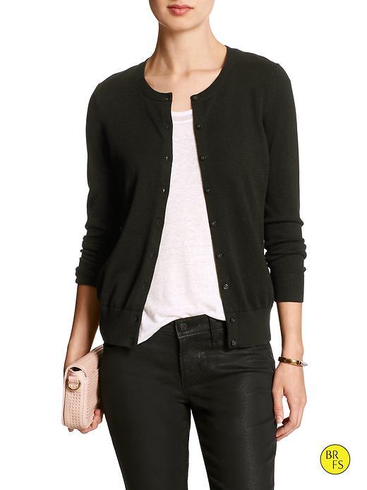 Banana Republic Womens Factory Forever Crew Cardigan Size L - Black