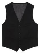 Banana Republic Mens Solid Wool Suit Vest Black Size 38