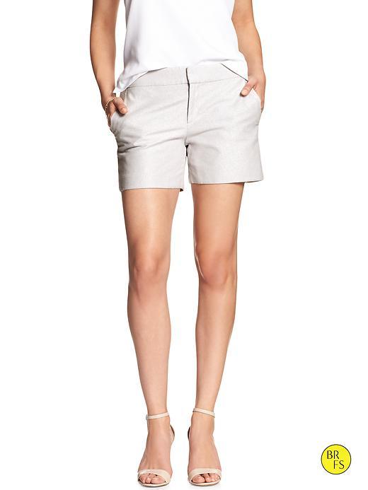 Banana Republic Factory Linen/cotton Metallic Short Size 0 - Gray Crystal