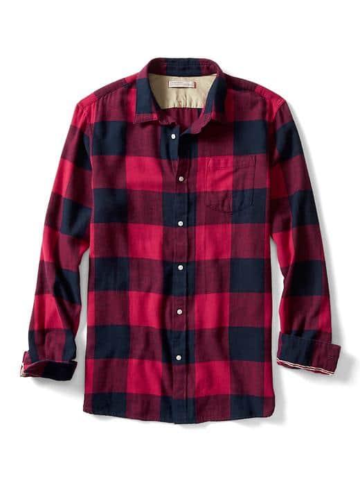 Banana Republic Mens Heritage Grant Fit Flannel Shirt - Red