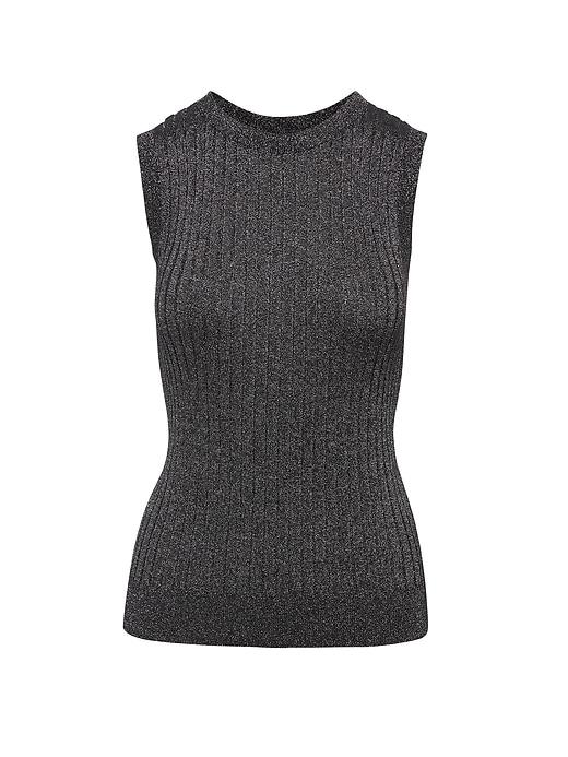 Banana Republic Womens Metallic Sweater Shell Gunmetal Size L