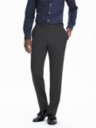 Banana Republic Mens Standard Solid Wool Trouser Size 34w 36l Tall - Dark Charcoal