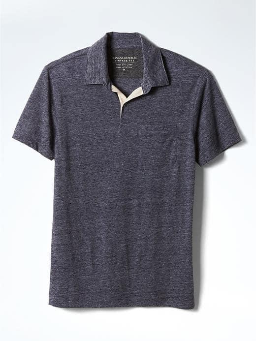 Banana Republic Mens Soft Wash Pocket Polo - Navy