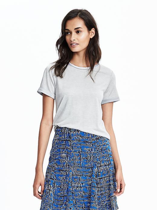 Banana Republic Womens Roll Sleeve Crew Tee Size M - Tipo