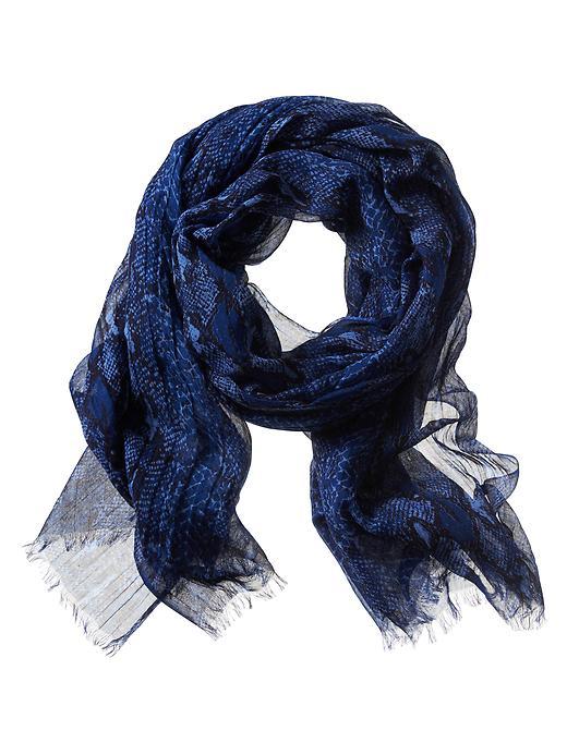 Banana Republic Lightweight Snake Skin Print Scarf Size One Size - Blue Dusk