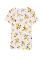 Banana Republic Womens Crew-neck T-shirt Lemon Print Supima Cotton Size M
