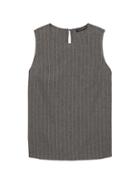 Banana Republic Womens Metallic Pinstripe Shell Silver Stripe Size 12