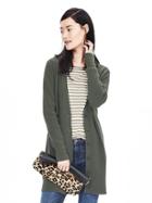 Banana Republic Womens Ribbed Long Sweater Cardigan Size L - Green