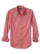 Banana Republic Mens Grant Fit Custom 078 Wash Shirt - Light Red Rhine