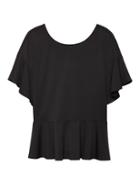 Banana Republic Womens Lace-up Back Ponte Couture Tee Black Size Xxl