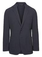 Banana Republic Mens Slim Smart-weight Performance Wool Blend Seersucker Suit Jacket Navy Size 38
