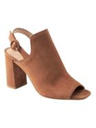 Banana Republic Womens Peep Toe Bootie Nutmeg Suede Size 5