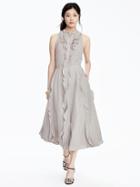 Banana Republic Womens Long Sleeveless Flutter Dress Size 0 Petite - Millstone