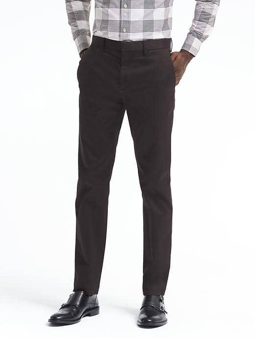 Banana Republic Mens Aiden Slim Rapid Movement Chino - Black