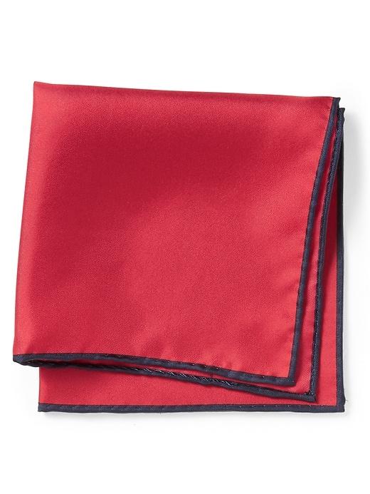 Banana Republic Mens Solid Silk Pocket Square Red Size One Size