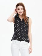 Banana Republic Womens Riley Fit Sleeveless Print Shirt Size 0 - Black Multi