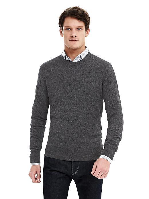 Banana Republic Mens Silk Linen Crew Pullover Size L Tall - Black
