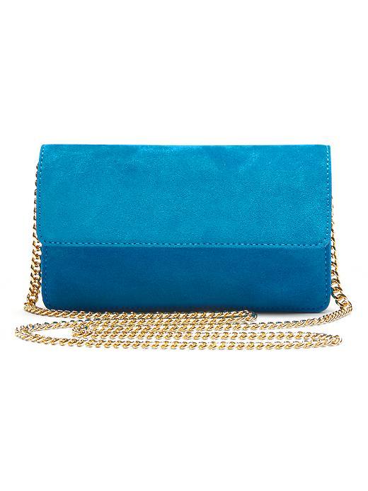 Banana Republic Italian Suede Chain Bag Size One Size - Laser Blue