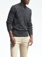 Banana Republic Mens Crossover Pullover Sweater - Black/white