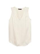 Banana Republic Womens Pleated Drapey Tank Ivory Size Xxl