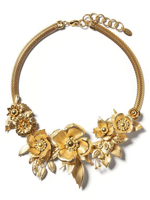 Banana Republic Elizabeth Cole Golden Glow Floral Necklace Size One Size - Gold